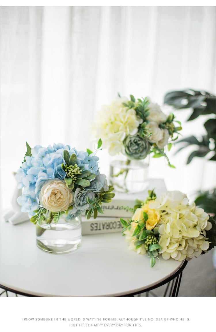 Circle Heart Series - Artificial Silk Flowers Bouquet Arrangement For Living Room And Indoor Decoration