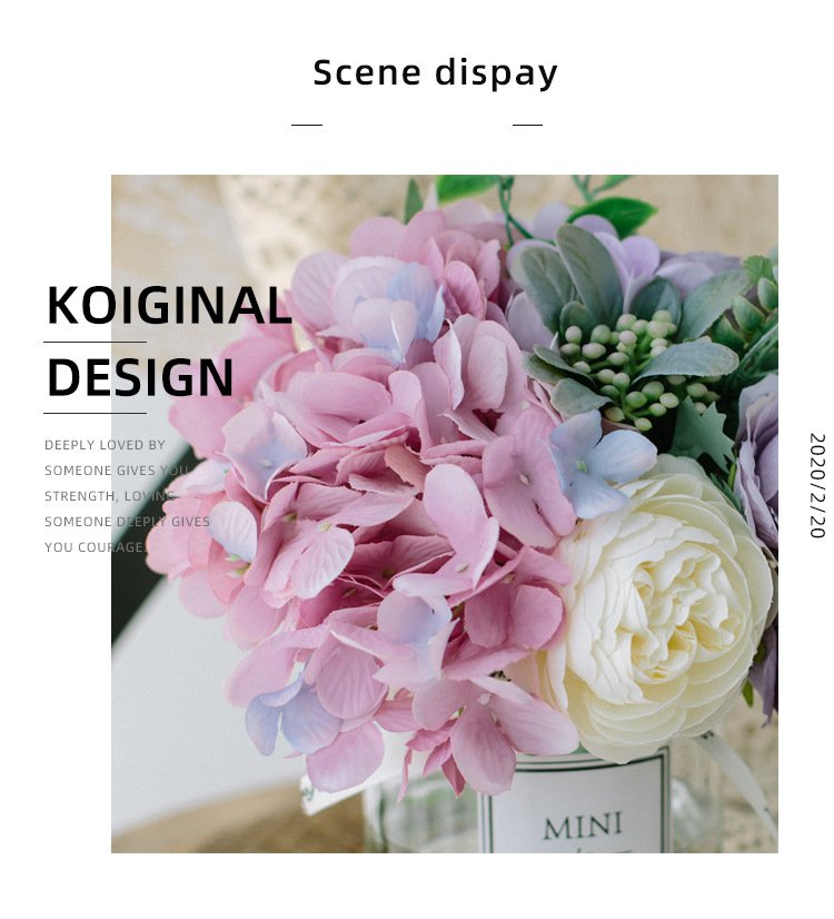 Circle Heart Series - Artificial Silk Flowers Bouquet Arrangement For Living Room And Indoor Decoration