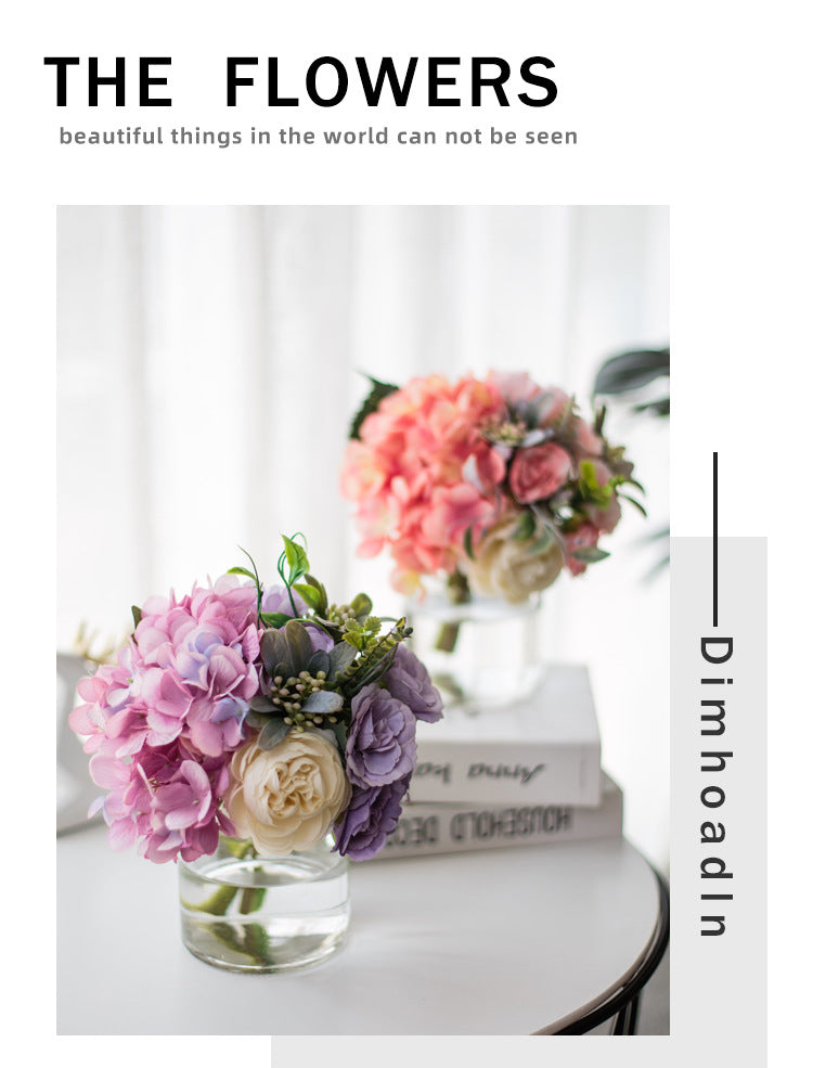 Circle Heart Series - Artificial Silk Flowers Bouquet Arrangement For Living Room And Indoor Decoration