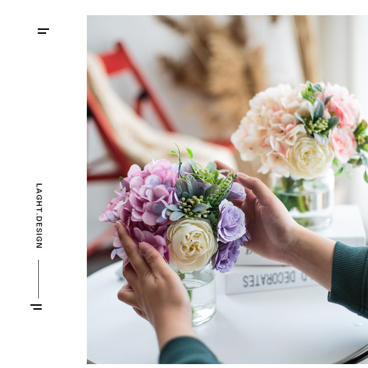 Circle Heart Series - Artificial Silk Flowers Bouquet Arrangement For Living Room And Indoor Decoration