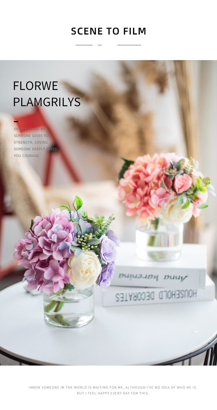 Circle Heart Series - Artificial Silk Flowers Bouquet Arrangement For Living Room And Indoor Decoration