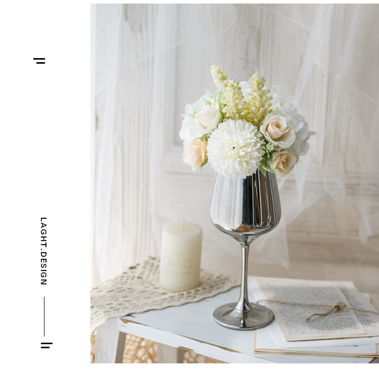 Bridal Wine Series - Artificial Silk Flowers Bouquet Arrangement For Living Room Indoor Decoration And Wedding