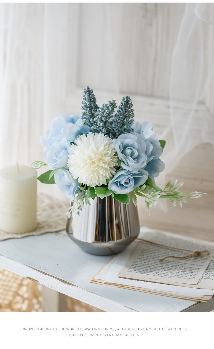 Bridal Wine Series - Artificial Silk Flowers Bouquet Arrangement For Living Room Indoor Decoration And Wedding