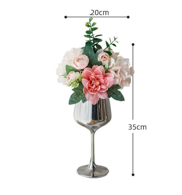 Bridal Wine Series - Artificial Silk Flowers Bouquet Arrangement For Living Room Indoor Decoration And Wedding