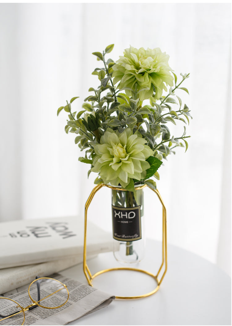 Morden Charm Series - Artificial Silk Rose Bouquet Arrangement For Living Room And Indoor Decoration