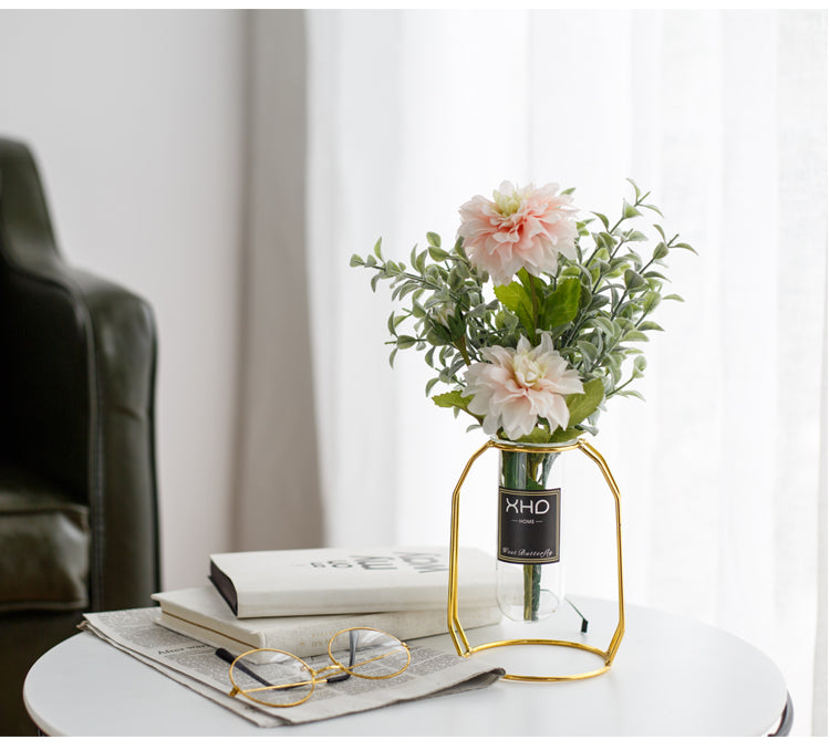 Morden Charm Series - Artificial Silk Rose Bouquet Arrangement For Living Room And Indoor Decoration