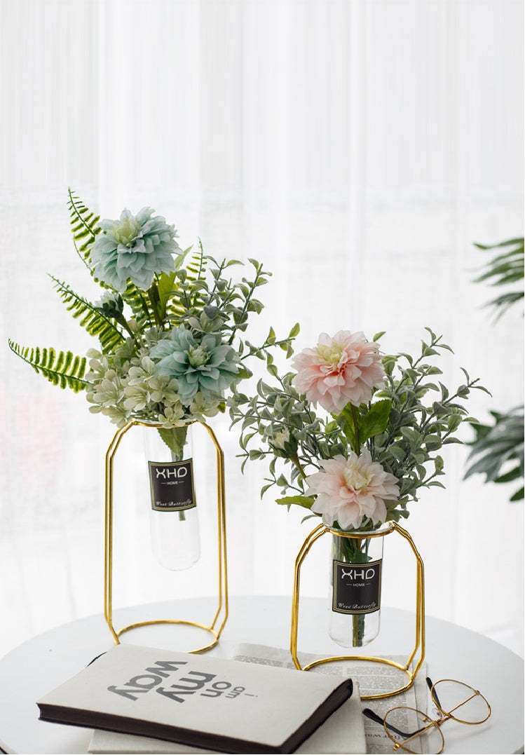 Morden Charm Series - Artificial Silk Rose Bouquet Arrangement For Living Room And Indoor Decoration