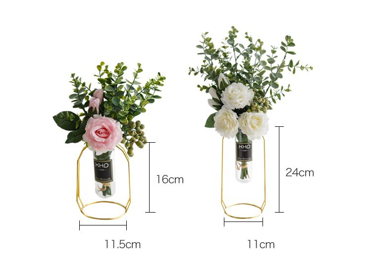 Morden Charm Series - Artificial Silk Rose Bouquet Arrangement For Living Room And Indoor Decoration