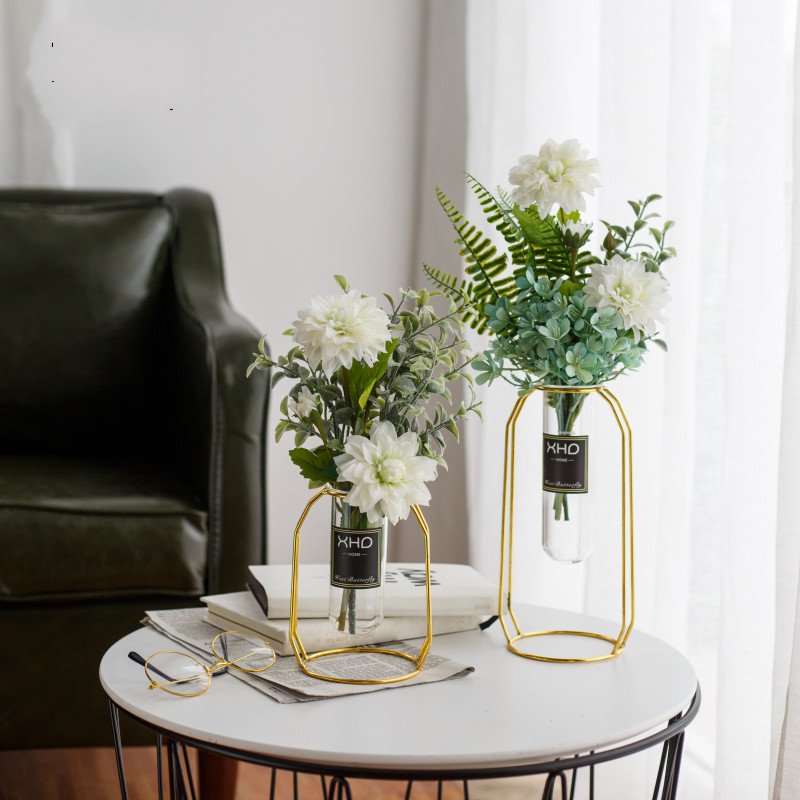 Morden Charm Series - Artificial Silk Rose Bouquet Arrangement For Living Room And Indoor Decoration