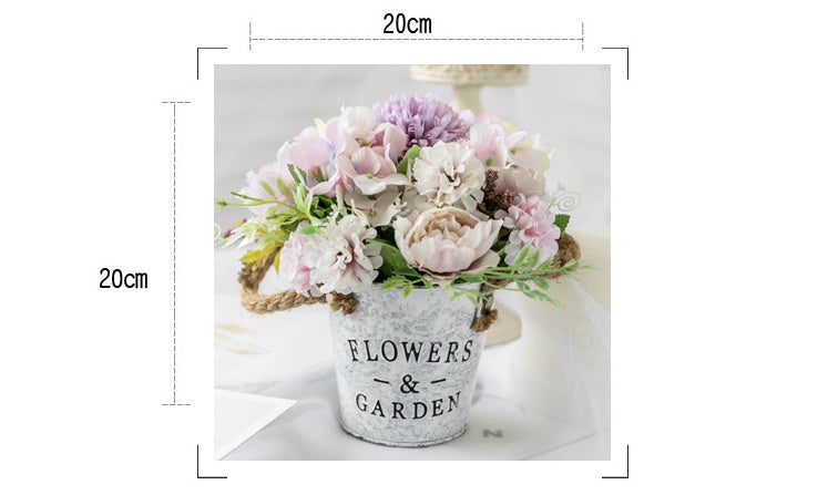 Country Grace Series - Artificial Silk Rose Bouquet Arrangement For Living Room And Indoor Decoration