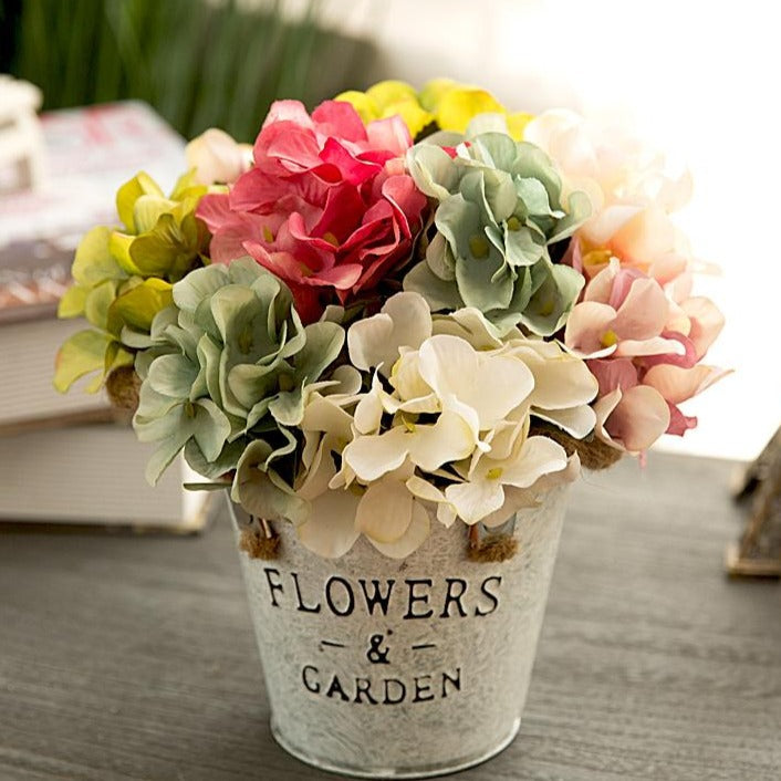 Country Grace Series - Artificial Silk Rose Bouquet Arrangement For Living Room And Indoor Decoration