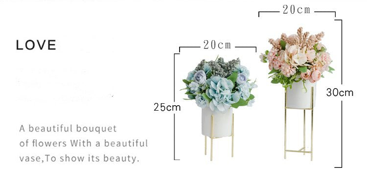 Stand Arte Series - Artificial Silk Flowers Bouquet Arrangement For Living Room Indoor Decoration And Wedding