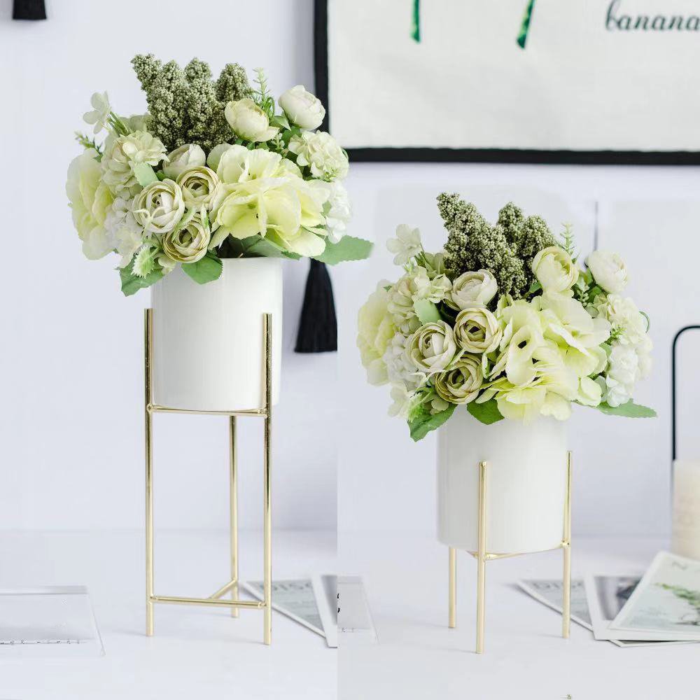 Stand Arte Series - Artificial Silk Flowers Bouquet Arrangement For Living Room Indoor Decoration And Wedding