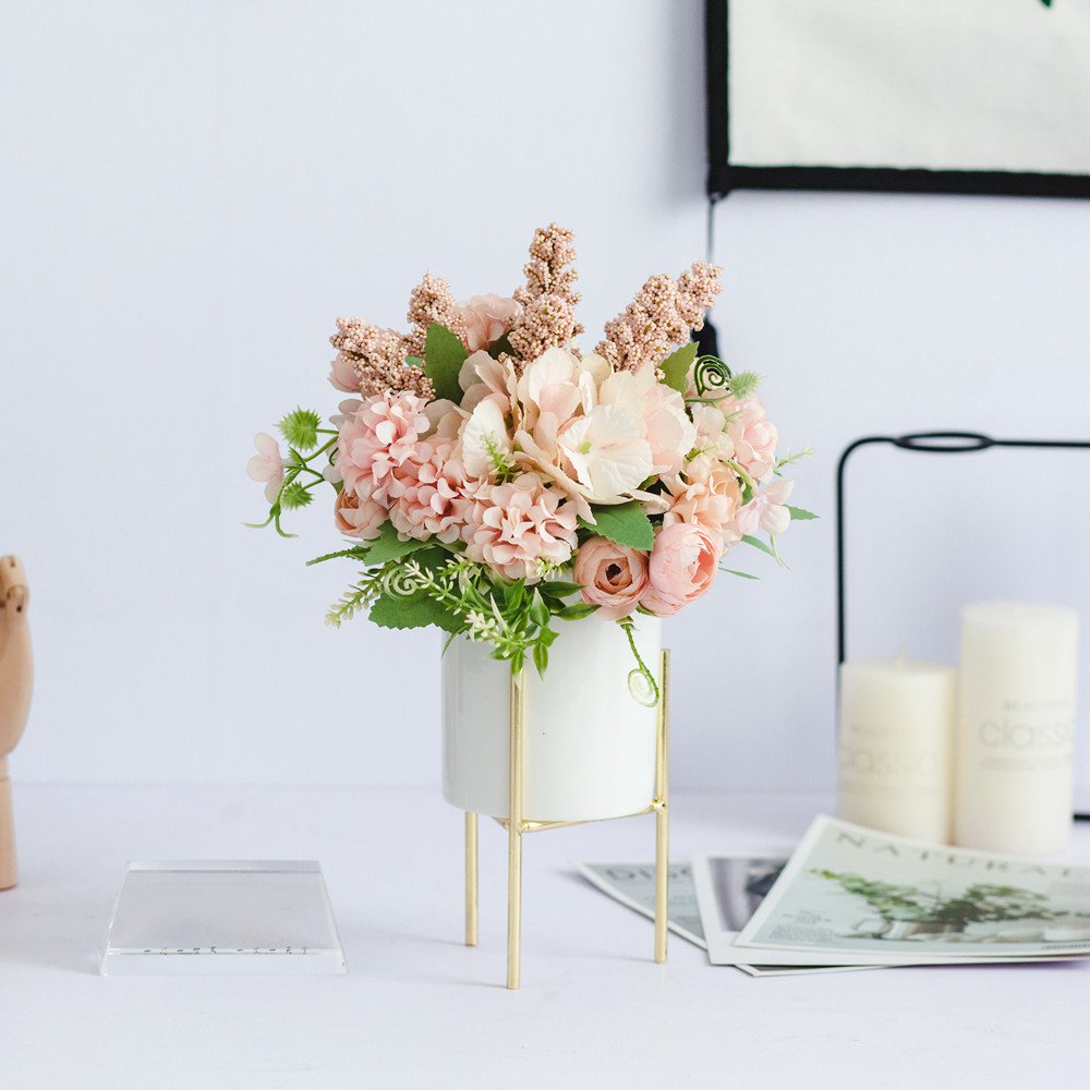 Stand Arte Series - Artificial Silk Flowers Bouquet Arrangement For Living Room Indoor Decoration And Wedding
