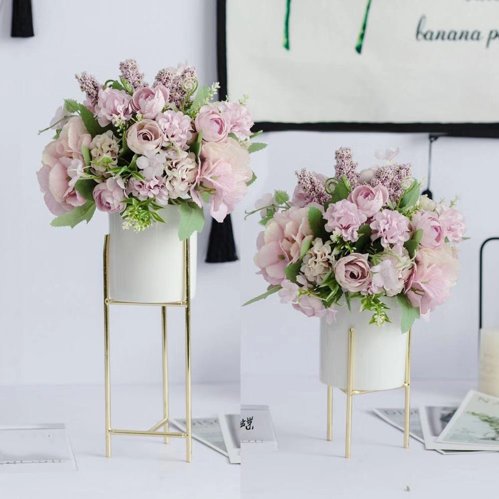 Stand Arte Series - Artificial Silk Flowers Bouquet Arrangement For Living Room Indoor Decoration And Wedding