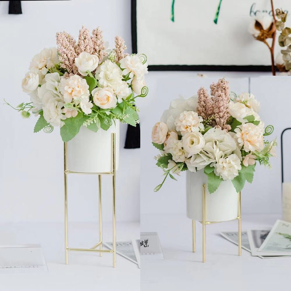 Stand Arte Series - Artificial Silk Flowers Bouquet Arrangement For Living Room Indoor Decoration And Wedding