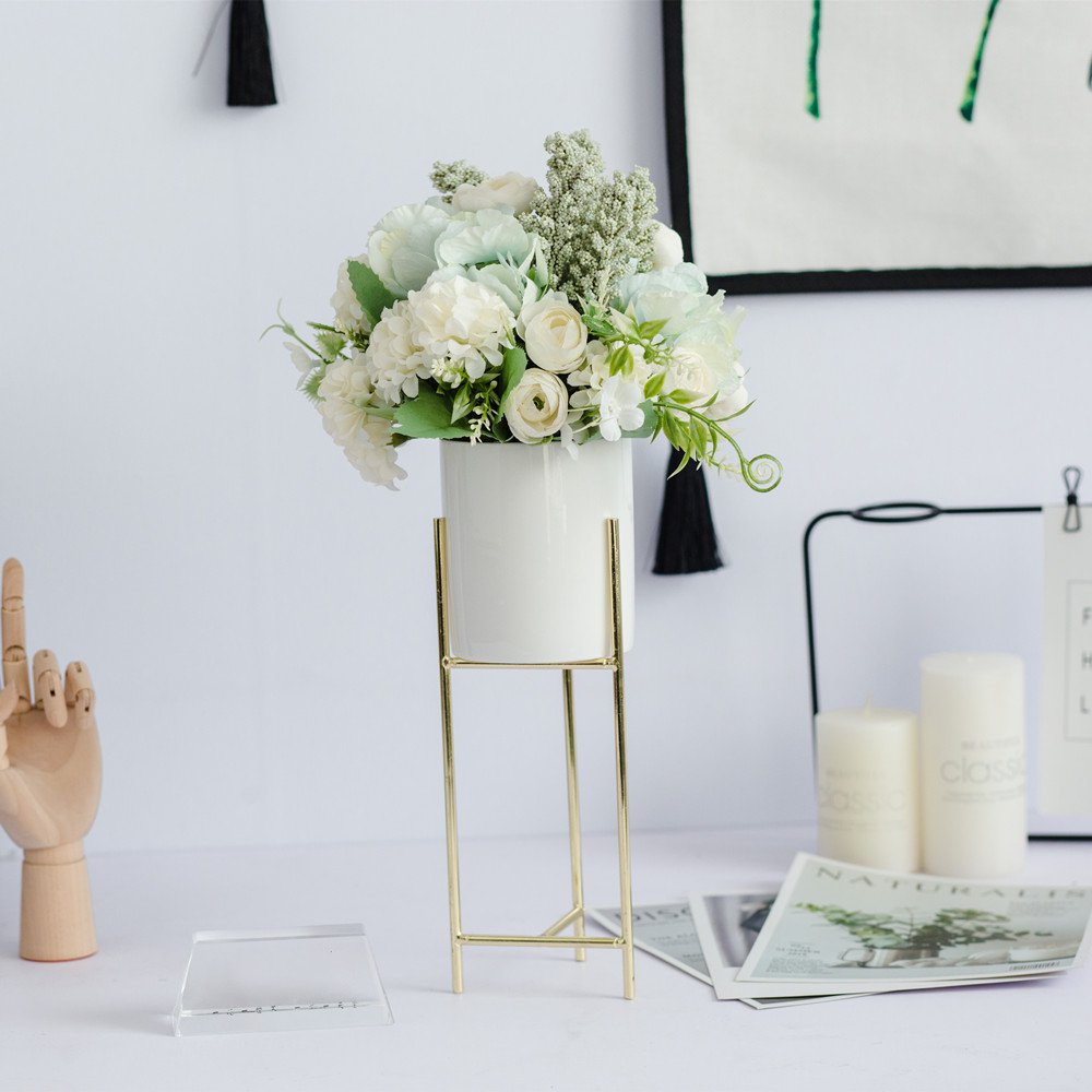 Stand Arte Series - Artificial Silk Flowers Bouquet Arrangement For Living Room Indoor Decoration And Wedding