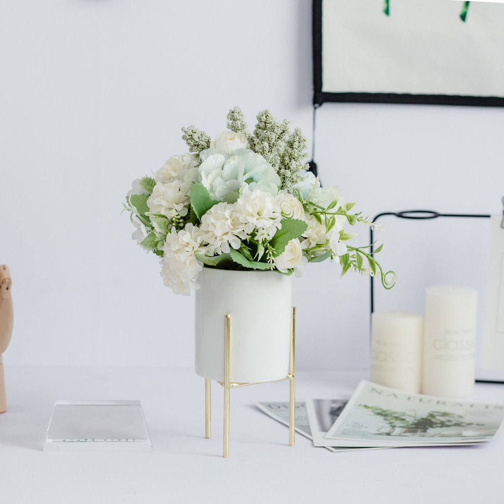 Stand Arte Series - Artificial Silk Flowers Bouquet Arrangement For Living Room Indoor Decoration And Wedding