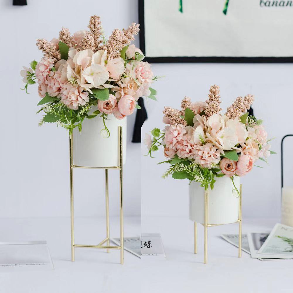 Stand Arte Series - Artificial Silk Flowers Bouquet Arrangement For Living Room Indoor Decoration And Wedding