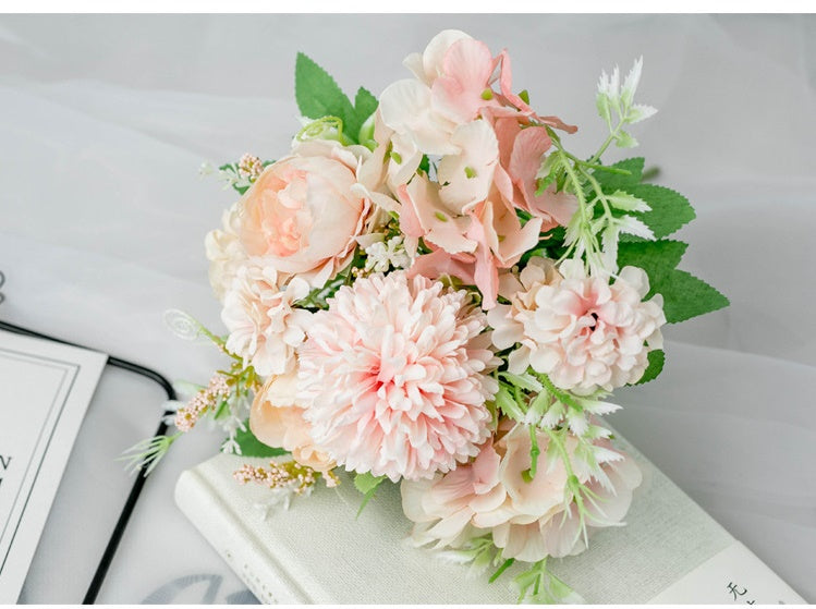 Artificial Silk Flowers Peony Bouquet Arrangement For Living Room Indoor Decoration And Wedding