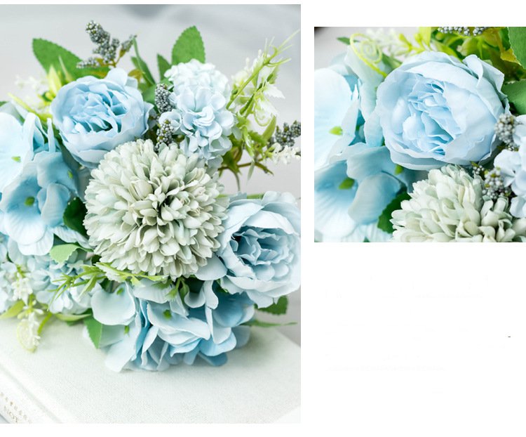 Artificial Silk Flowers Rose Bouquet Arrangement For Living Room Indoor Decoration And Wedding