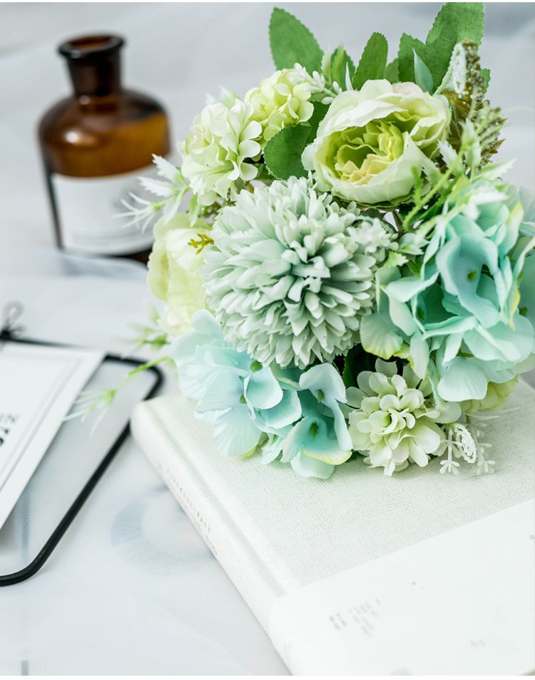 Artificial Silk Flowers Rose Bouquet Arrangement For Living Room Indoor Decoration And Wedding