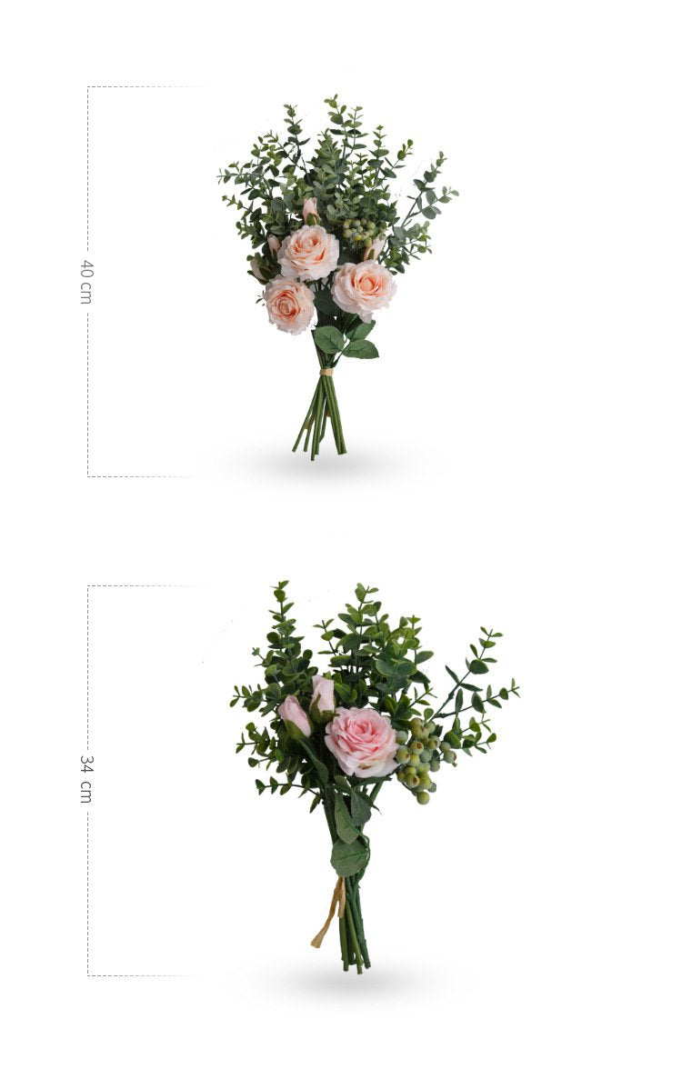 Rose Envy Series - Artificial Silk Rose Bouquet Arrangement For Living Room Indoor Decoration And Wedding