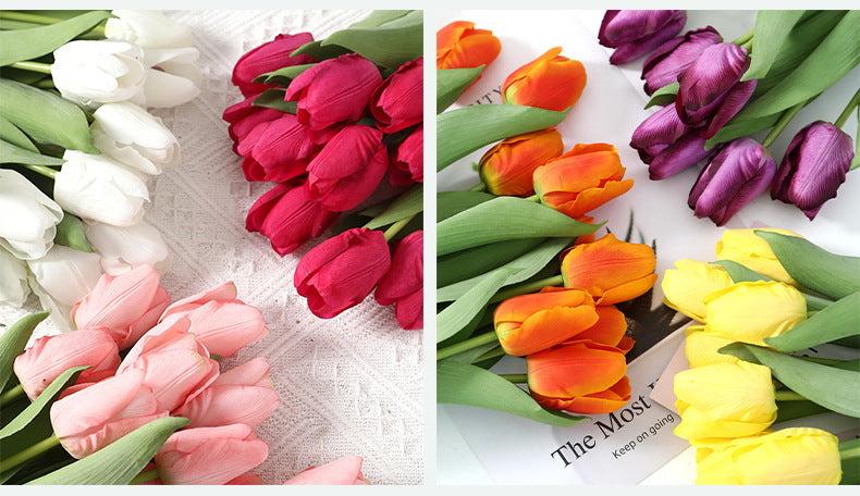 Real Touch Artificial Tulip For Living Room Indoor Decoration And Wedding