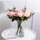 Real Touch Artificial 3 Heads Rose For Living Room Indoor Decoration And Wedding