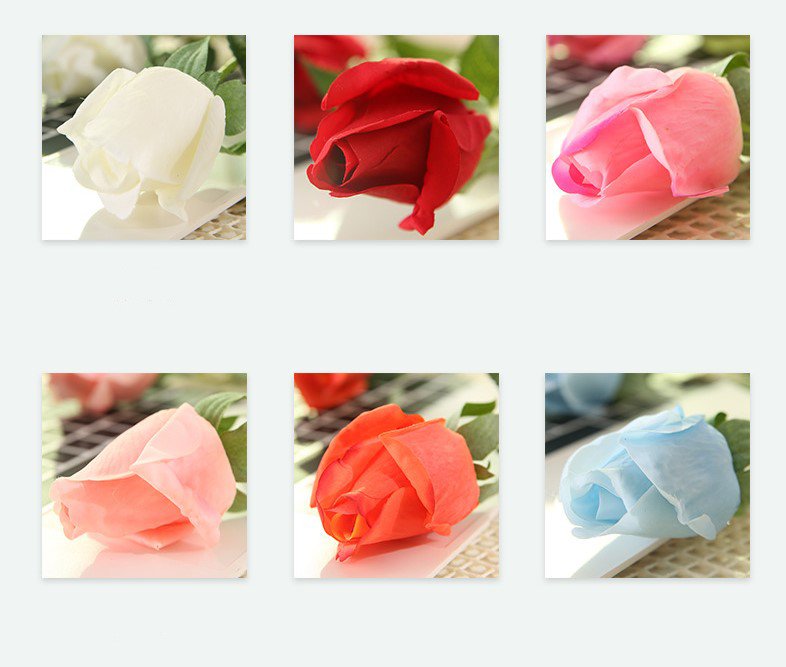 Real Touch Artificial Rose Bud For Living Room Indoor Decoration And Wedding