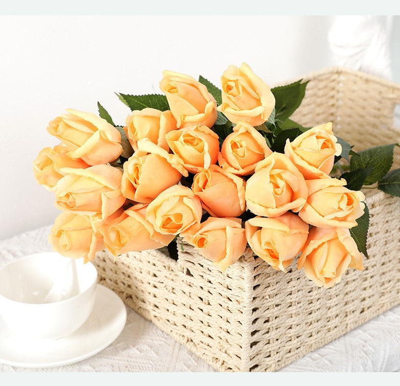 Real Touch Artificial Rose Bud For Living Room Indoor Decoration And Wedding