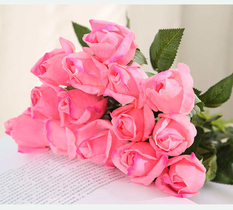 Real Touch Artificial Rose Bud For Living Room Indoor Decoration And Wedding