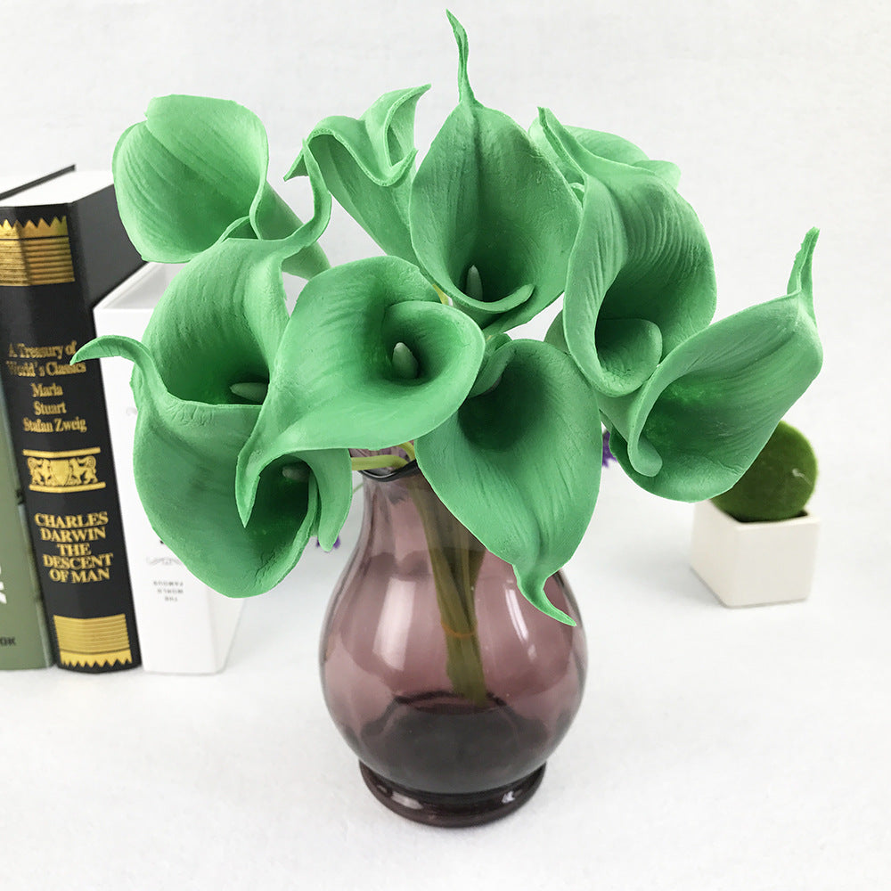 Real Touch Artificial Calla Lily Bridal For Living Room Indoor Decoration Wedding Bouquet Head Real Touch Flower Bouquets