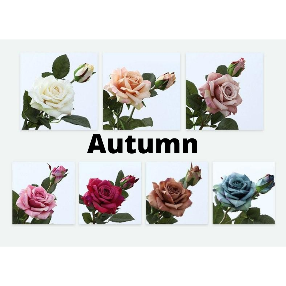 Real Touch Artificial 2 Heads Rose For Living Room Indoor Decoration And Wedding
