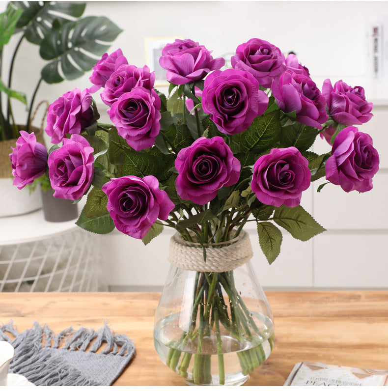 Real Touch Artificial Rose For Living Room Indoor Decoration And Wedding