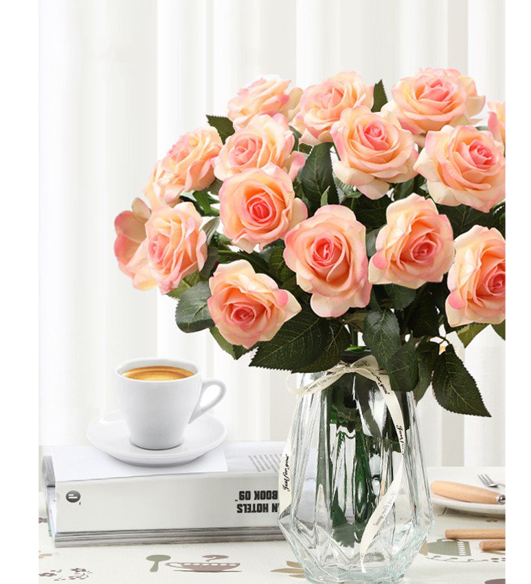 Real Touch Artificial Rose For Living Room Indoor Decoration And Wedding