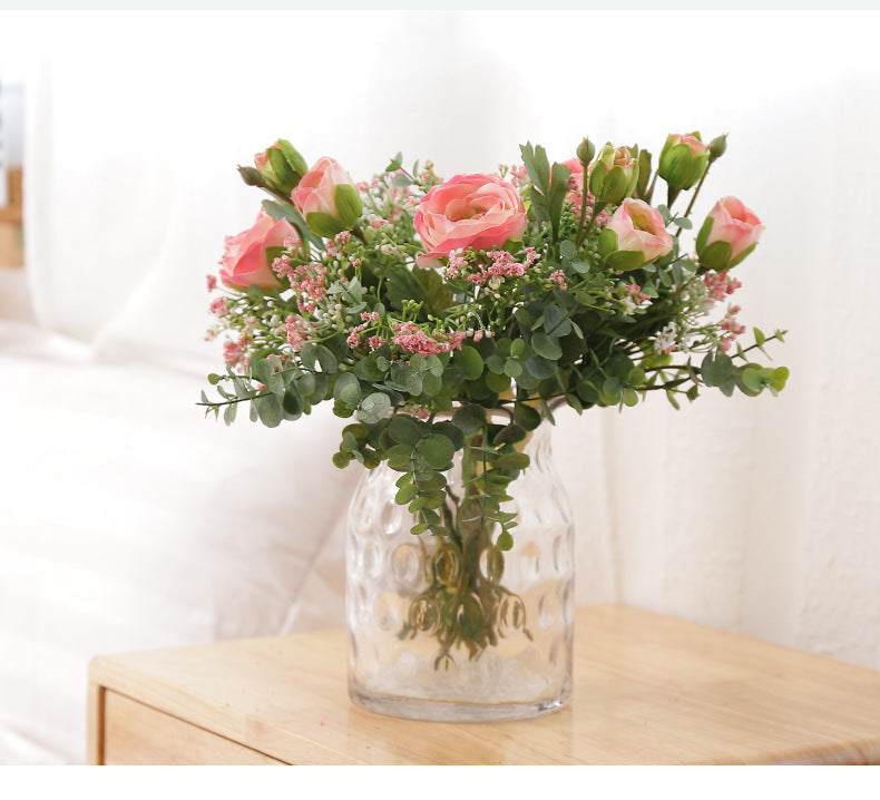Rome Star Series - Artificial Silk Gypsophila Rose Bouquet Arrangement For Living Room Indoor Decoration And Wedding
