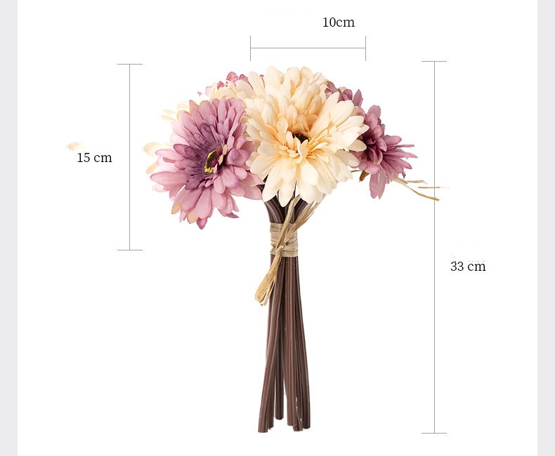 Artificial Gerbera Bouquet For Living Room Indoor Decoration And Wedding