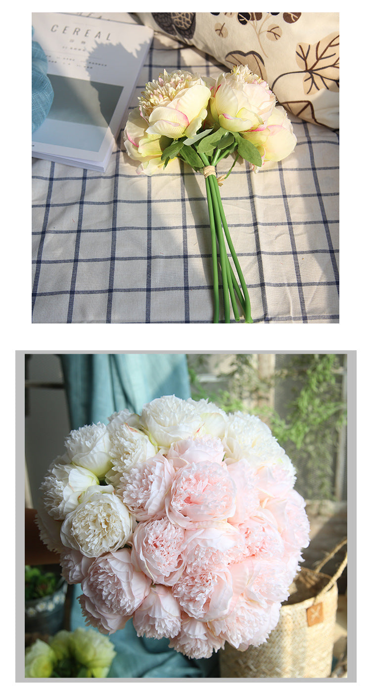 Artificial 5 Heads Peony For Living Room Indoor Decoration And Wedding