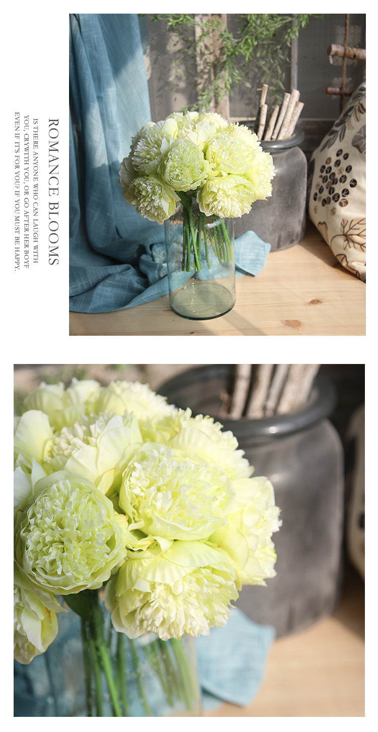 Artificial 5 Heads Peony For Living Room Indoor Decoration And Wedding