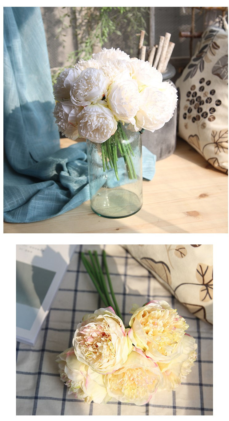 Artificial 5 Heads Peony For Living Room Indoor Decoration And Wedding