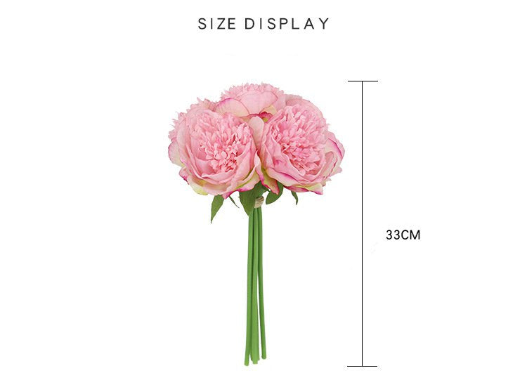 Artificial 5 Heads Peony For Living Room Indoor Decoration And Wedding