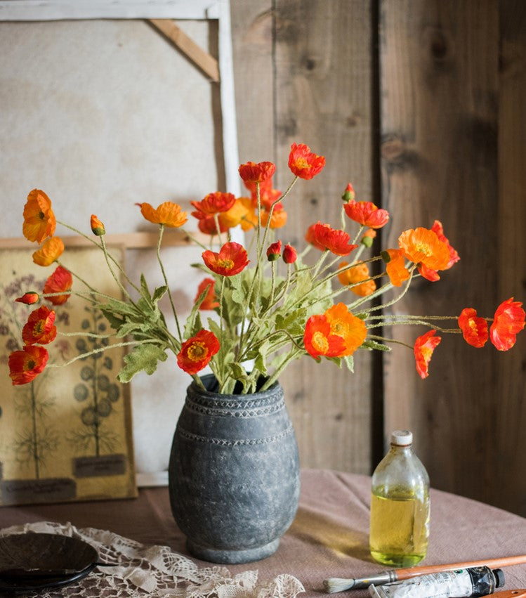 Artificial Poppy For Living Room Indoor Decoration And Wedding