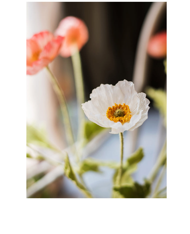 Artificial Poppy For Living Room Indoor Decoration And Wedding