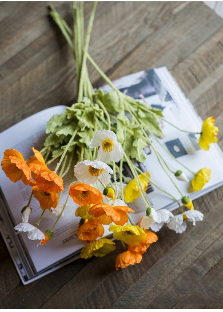 Artificial Poppy For Living Room Indoor Decoration And Wedding