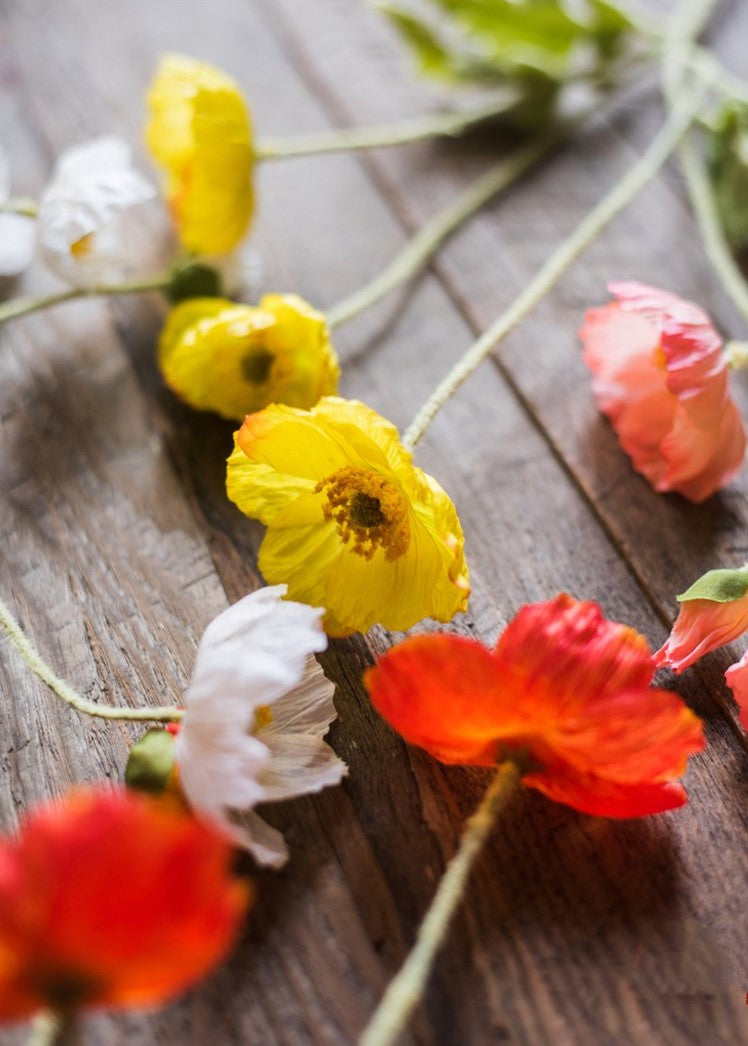 Artificial Poppy For Living Room Indoor Decoration And Wedding