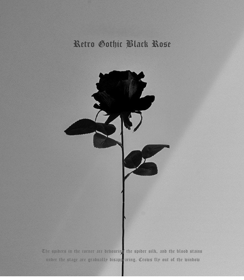 Gothic Artificial Rose - Black White Red Rose for Photography Gift and Home Decoration