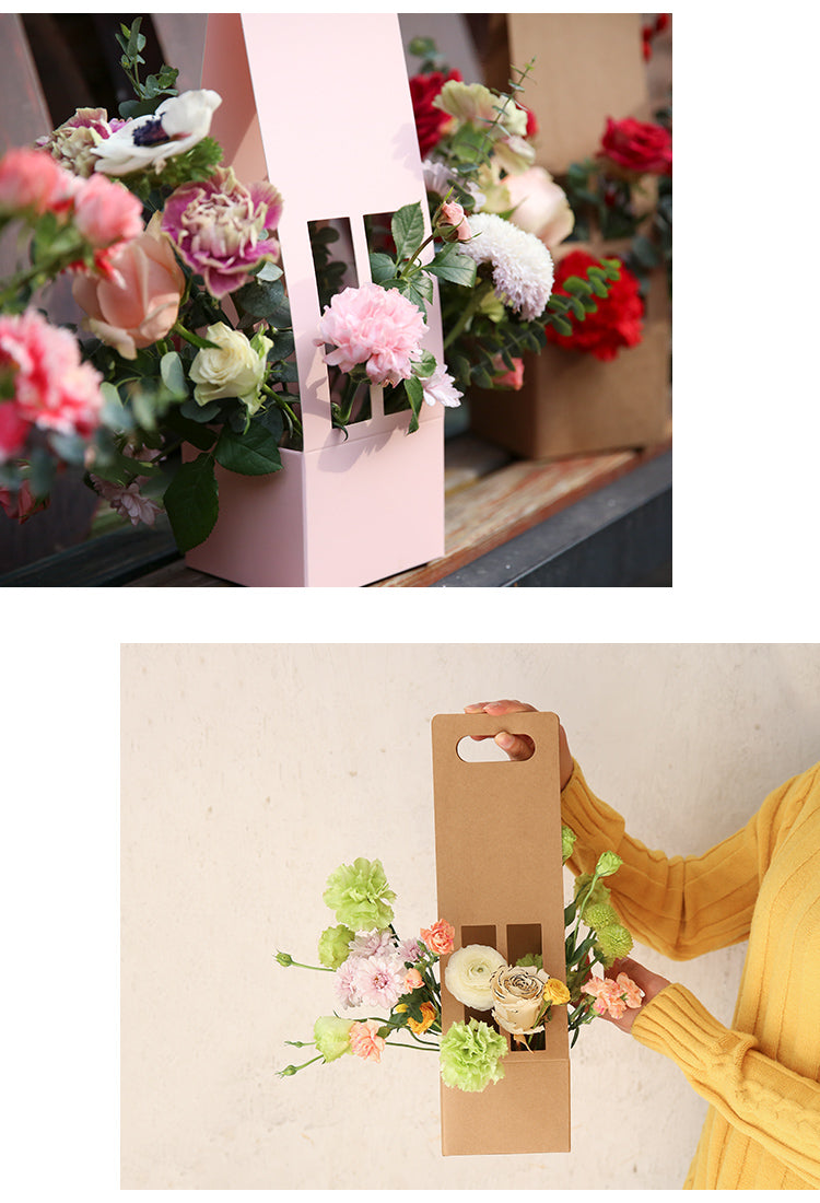 Handheld Kraft Paper Window Flower Box