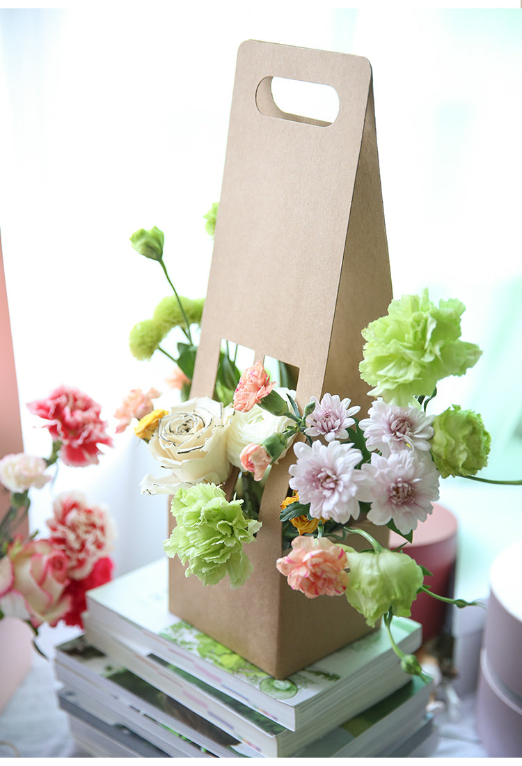 Handheld Kraft Paper Window Flower Box
