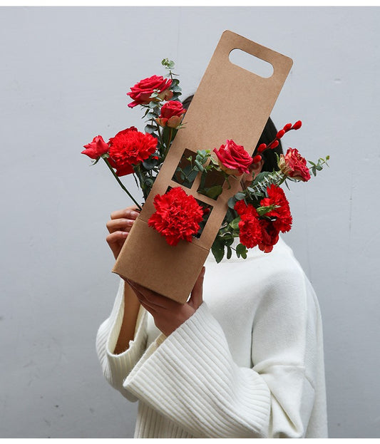 Handheld Kraft Paper Window Flower Box